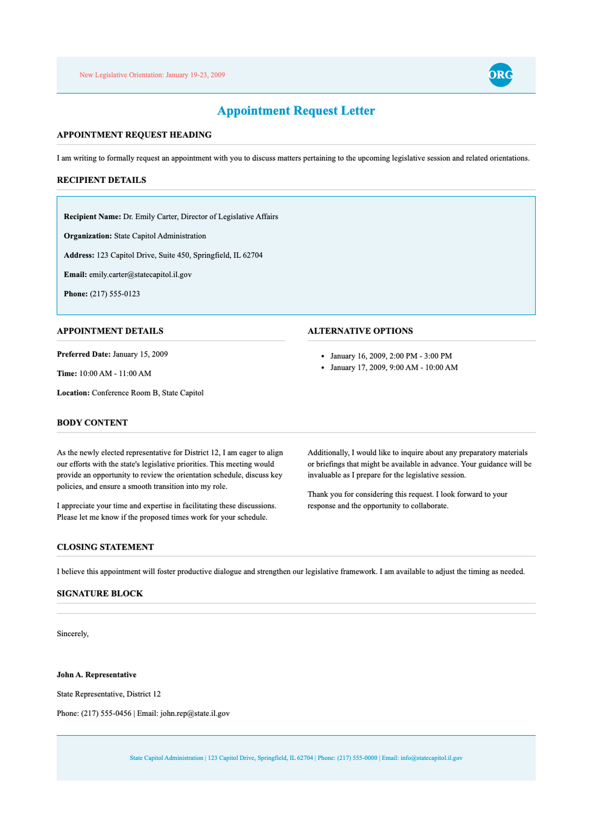 Sample appointment request letter for district office with placeholder fields_variant_2